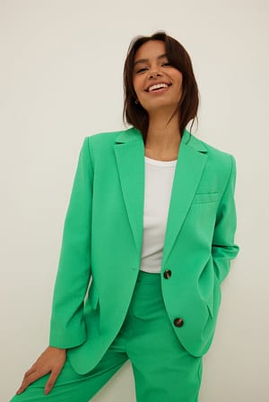 Green Structured Oversized Blazer