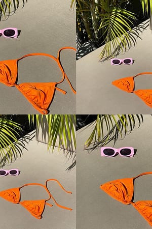 Pink Oval Shape Plastic Sunglasses