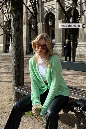 Light Green Stickad cardigan