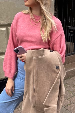 Pink Melange-Strickpullover