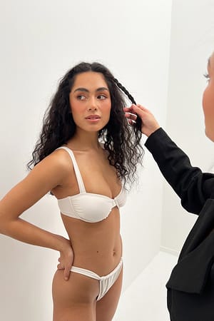 Offwhite Recycled Gathered Balconette Bikini Top