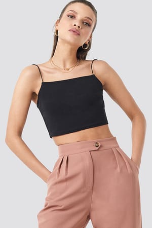 Black/White 2-Pack Crop Top Singlet
