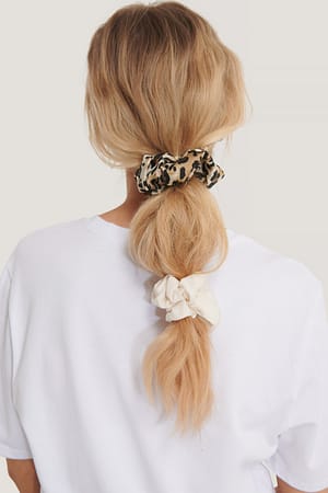 White/Leopard 2-Pack Leo Mix Scrunchies