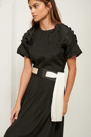 Black Satin Scarf Tie Belt