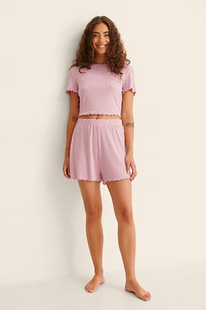 Dusty Pink Babylock Rib Shorts