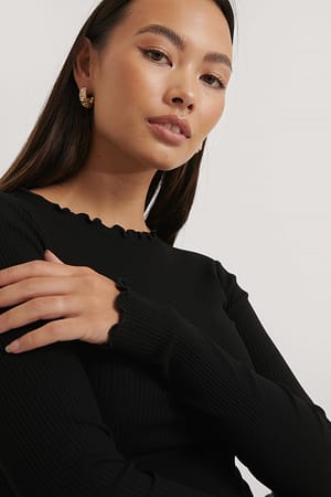 Black Top Met Lange Mouwen