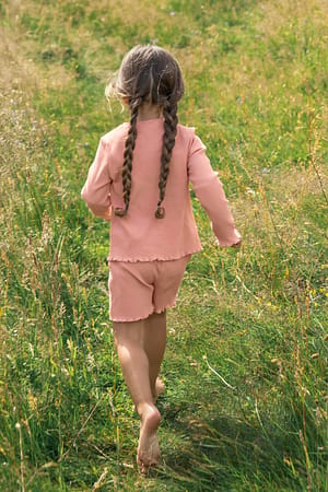 Dusty Pink Short babylock bio côtelé