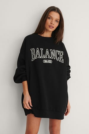 Black Organischer Balance Oversized Pullover