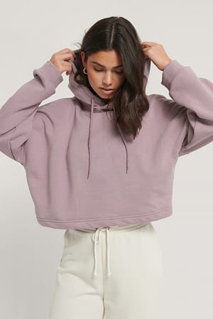 Purple Basic Cropped Hoodie
