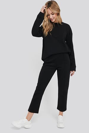 Black Basic Cropped Joggers