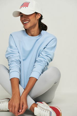 Dusty Blue Basic Cropped Sweater