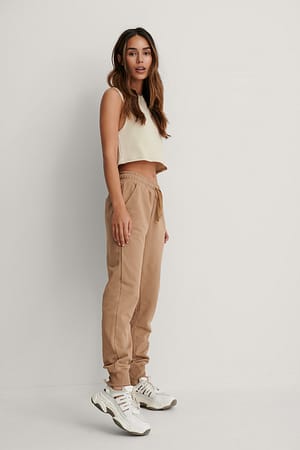 Beige Pantalon De Survêtement Basique