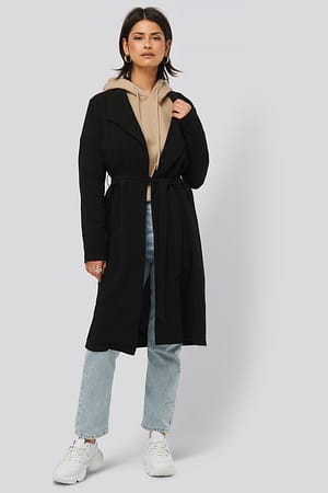 Black Belted Light Coat