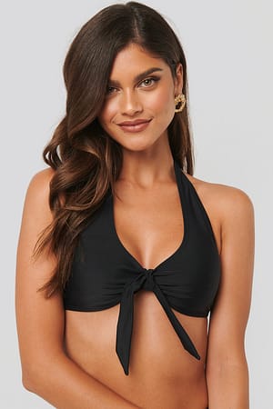 Black Bikini-Top Mit Großem Knoten