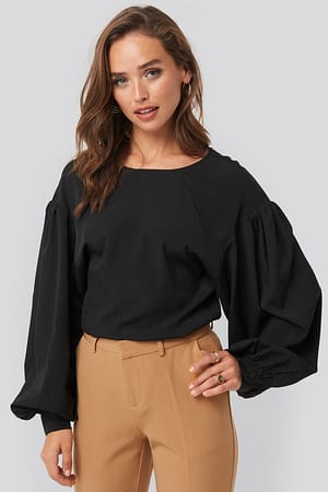 Black Big Sleeve Blouse