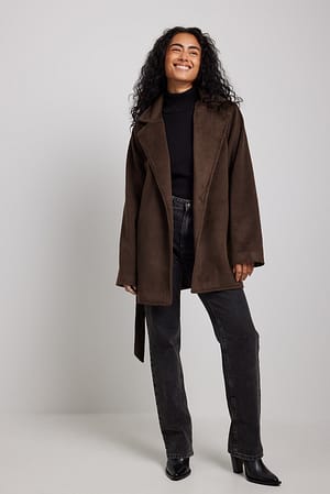 Brown Belted Coat