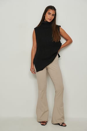 Taupe Legging bootcut taille haute biologique