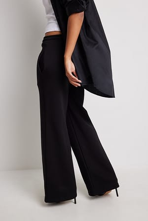 Black Brushed Straight Leg Sweatpants
