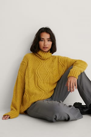 Yellow Gebreide Trui