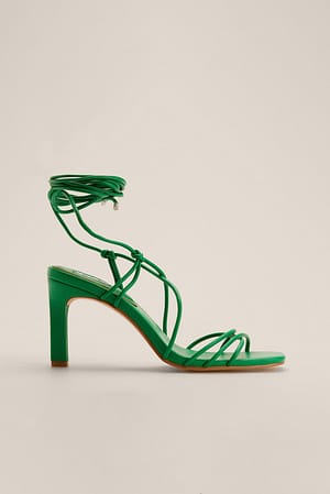 Strong Green Calf Strap Heels