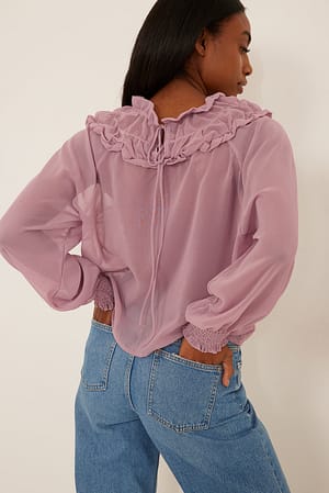 Dusty Lavender Chiffonbluse