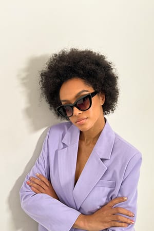 Black Chunky Pointy Cat Eye Sunglasses