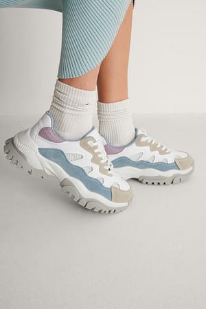 Lt blue combo Chunky Color Pop Trekking Sneakers