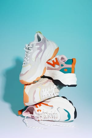 Pink/Beige Chunky sneakers met contrastdetail