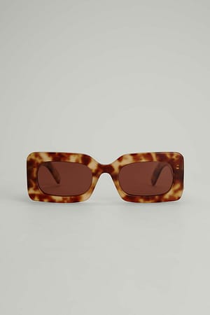 Light Tortoise Chunky Frame Acetate Sunglasses