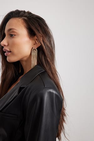 Gold Chunky Oval Chain Earrings