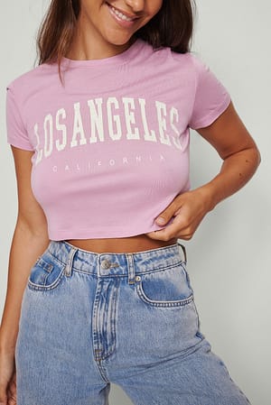 Light Pink City print T-shirt