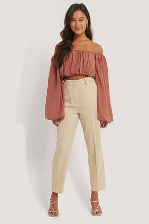 Beige Klassische Anzughose