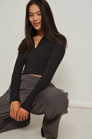 Black Top met kraag