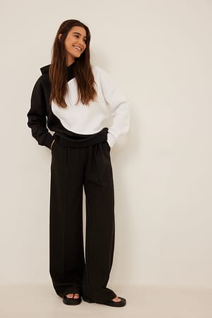 Black/White Color Blocking Hoodie