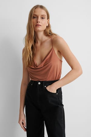 Dusty Dark Pink Cowl Neck Top