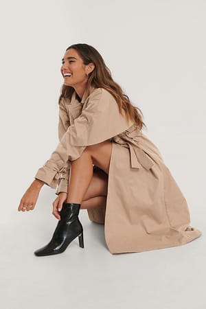 Black Creased Upper Booties