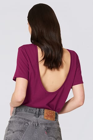 Burgundy Deep Back Tee