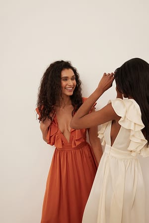 Rust Robe col en V