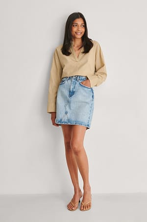 Light Blue Minikjol i denim