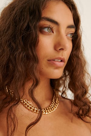 Gold Dubbele kinketting van gerecycled materiaal