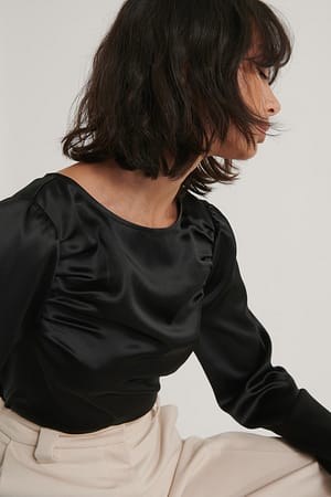 Black Satinbluse