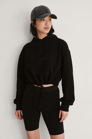 Black Drawstring Detail Hoodie