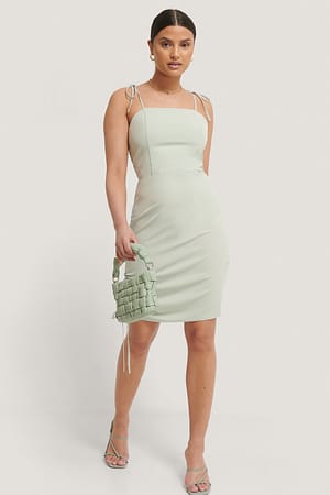 Green Mini-Jurk Met Trekkoord