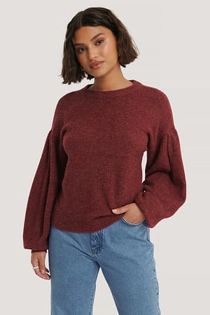 Red Wine Drop Shoulder Knit
