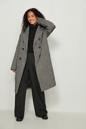 Herringbone Dropped Shoulder Herringbone Coat