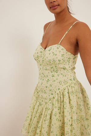Natural Floral Fairy Fit Wired Mini Dress