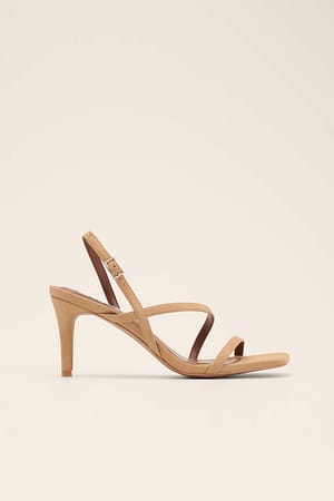Light Beige Högklackade Skor I Fusk-Mocka