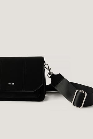Black Faux Suede Crossbody Bag