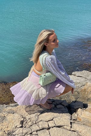 Multicolor Klänning med volangdetalj