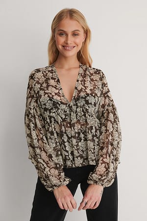 Graphic Magnolia Blouse